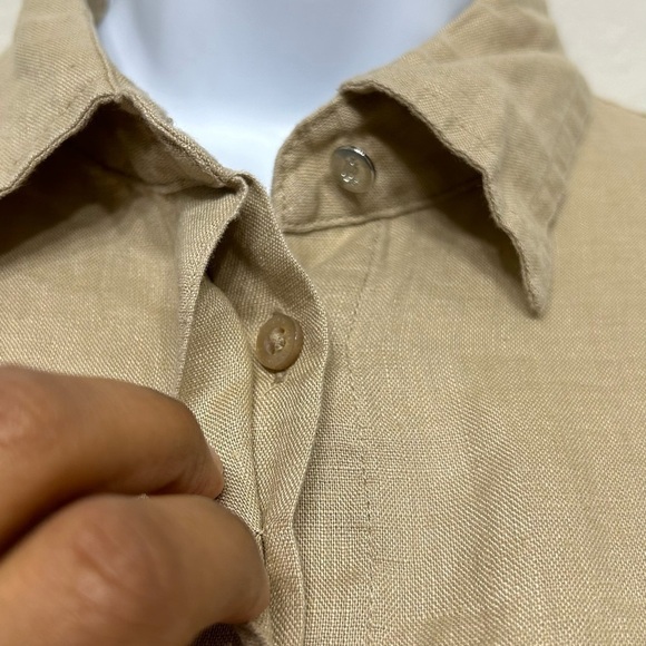 Ralph Lauren Beige Linen Midi Short Sleeve Dress NEW - Picture 4 of 6